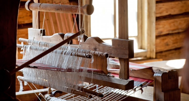 Russian loom in a village house